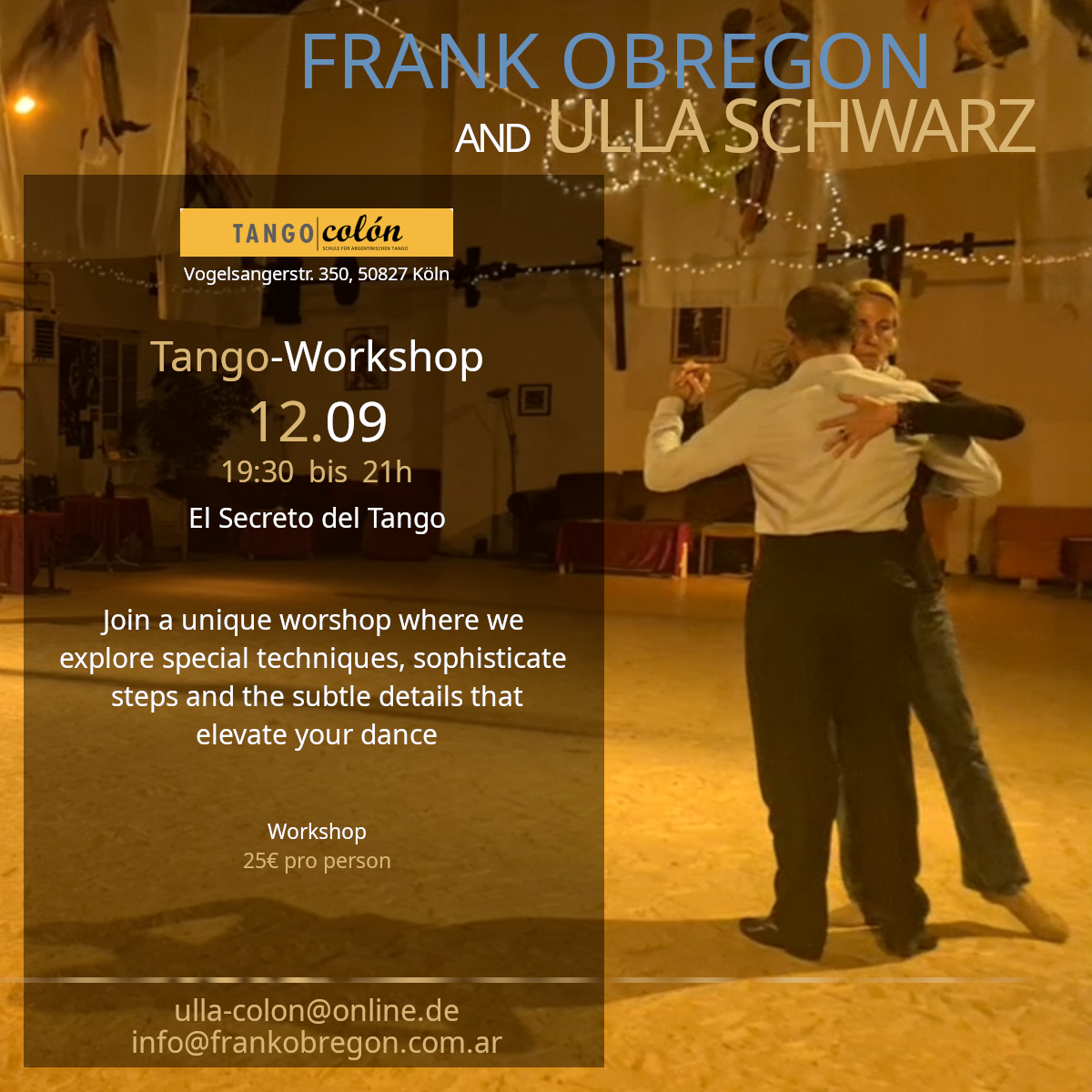 Sep 12th with Ulla in Tango Colon